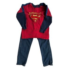 Boys Superman red & navy superhero top & pants set (Size 6) NWOT